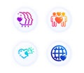 Love couple, Friends couple and Love message icons set. Lovers, Friendship, Heart. Internet dating. Love set. Vector