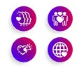 Love couple, Friends couple and Love message icons set. Lovers, Friendship, Heart. Internet dating. Love set. Vector