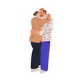 Love couple, happy man and woman of middle age. Mature people valentines hugging, wife and husband. Lovers embracing
