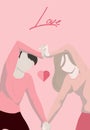 Love. The couple is holding hands. Couple of lovers. Couple guy and girl. Valentine\'s Day