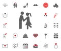 Love couple icon. Valentines Day illustraticons set. Royalty Free Stock Photo