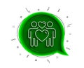 Love couple line icon. Heart lovers sign. Vector