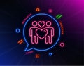 Love couple line icon. Heart lovers sign. Vector