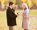 Love, couple, relationship and engagement concept -man proposing Royalty Free Stock Photo