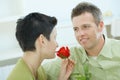 Love couple with rose Royalty Free Stock Photo