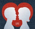 Love couple silhouettes