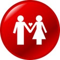 Love couple vector button Royalty Free Stock Photo