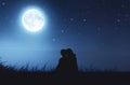 Love couples under the moonlight Royalty Free Stock Photo