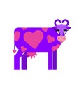 Love cow. A COW with hearts is a symbol of love and fidelity. for February 14th. Valentine\'s Day. Valentine\'s Day Royalty Free Stock Photo