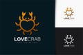 Love crab line logo design