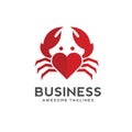 Love Crab vector illustration logo style