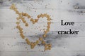 Love cracker - heart made from little biscuits Royalty Free Stock Photo