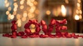 The Love Created with Rose Petals for Romantic Atmosphere AI generated image Royalty Free Stock Photo