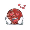 In love cricket ball in the cartoon shape