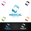 Love Cross Medical Hospital Logo for Emergency Clinic Drug store or Volunteers