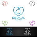 Love Cross Medical Hospital Logo for Emergency Clinic Drug store or Volunteers