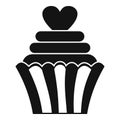 Love cupcake icon, simple style Royalty Free Stock Photo