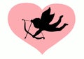 Love Cupid Silhouette Royalty Free Stock Photo