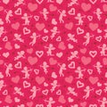 Love, cupids, amours, hearts, valentine`s day pattern