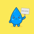 Cute Water Drop Characters Hold The Boards