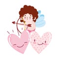 Love cute cupid hearts lovely romantic message cartoon