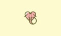 Love cute elephant logo vector icon