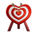 Love darts icon. Red darts with arrows. Valentines day. Red and white dart in form of a heart. 3D render. 3d illustration