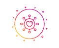 Love dating line icon. Relationships network. Vector