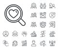 Love dating line icon. Search relationships. Specialist, doctor and job competition. Vector