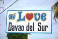 "WE LOVE DAVAO DEL SUR". A slogan located infront of the Davao del Sur Coliseum, Matti, Digos City, Davao del Sur. Royalty Free Stock Photo