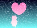 Love day background. ÃÂ¡ute little piggy. Pink Heart. Valentines day background. EPS 10.