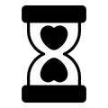 love, dead line, sand clock black vector Royalty Free Stock Photo
