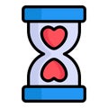 love, dead line, sand clock color line Royalty Free Stock Photo