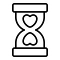 love, dead line, sand clock simple line Royalty Free Stock Photo