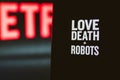 Love Death and Robots from Netflix TV series Poster. Royalty Free Stock Photo