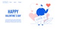 Love declaration on valentine day landing page