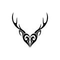 Love deer tribal tattoo logo icon