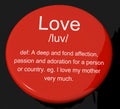 Love Definition Button Showing Affection Royalty Free Stock Photo