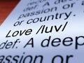 Love Definition Closeup Showing Affection Royalty Free Stock Photo