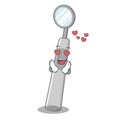 In love dental mirror isolated in the character Royalty Free Stock Photo