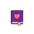 love diary icon with outline