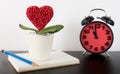 Love Diary story writing with clock Royalty Free Stock Photo