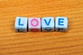 Love dice letters Royalty Free Stock Photo