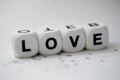 Love, dice letters Royalty Free Stock Photo