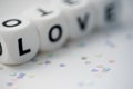 Love, dice letters Royalty Free Stock Photo