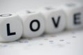 Love, dice letters Royalty Free Stock Photo