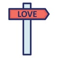 Love direction, signpost Isolated Vector Icon which can be easily modified or edited