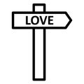Love direction, signpost Isolated Vector Icon which can be easily modified or edited