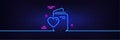 Love document line icon. Wedding passport sign. Neon light glow effect. Vector