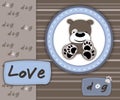 Love dog card in scrapbook style Royalty Free Stock Photo